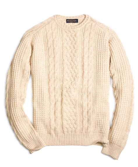 ELAYNE ALPACA CABLE KNIT CREW NECK SWEATER